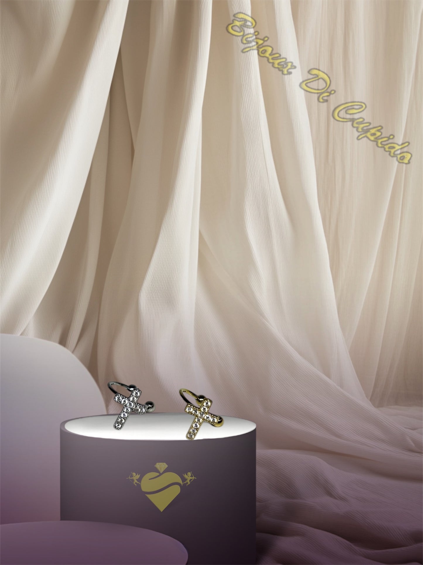 Earcuff Croce Zirconia