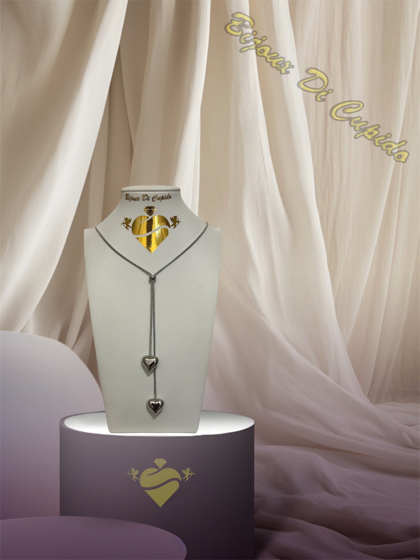 Collana Sali Scendi Cuori Bombati