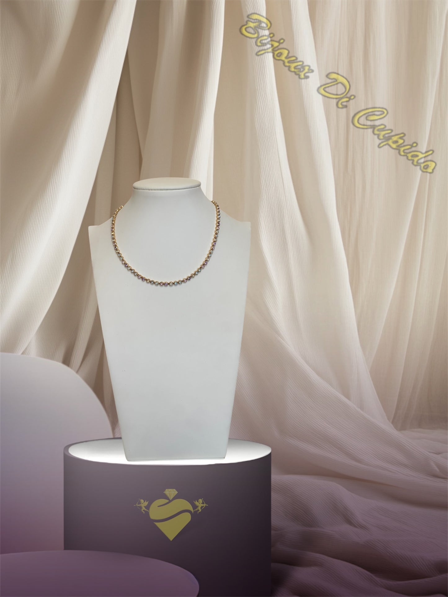 Collana Cubic Opalescente