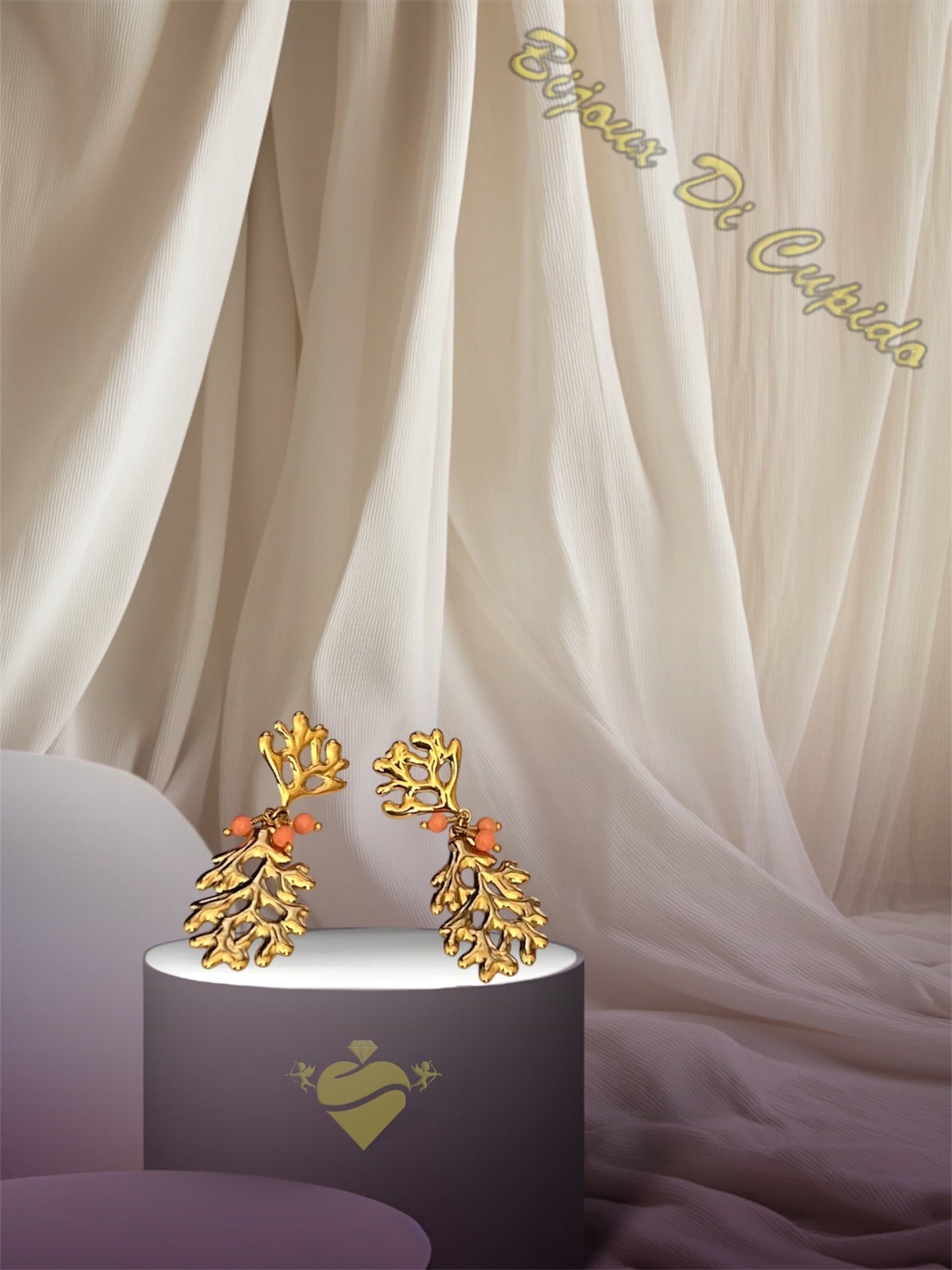 Orecchini Corallo Con Perline