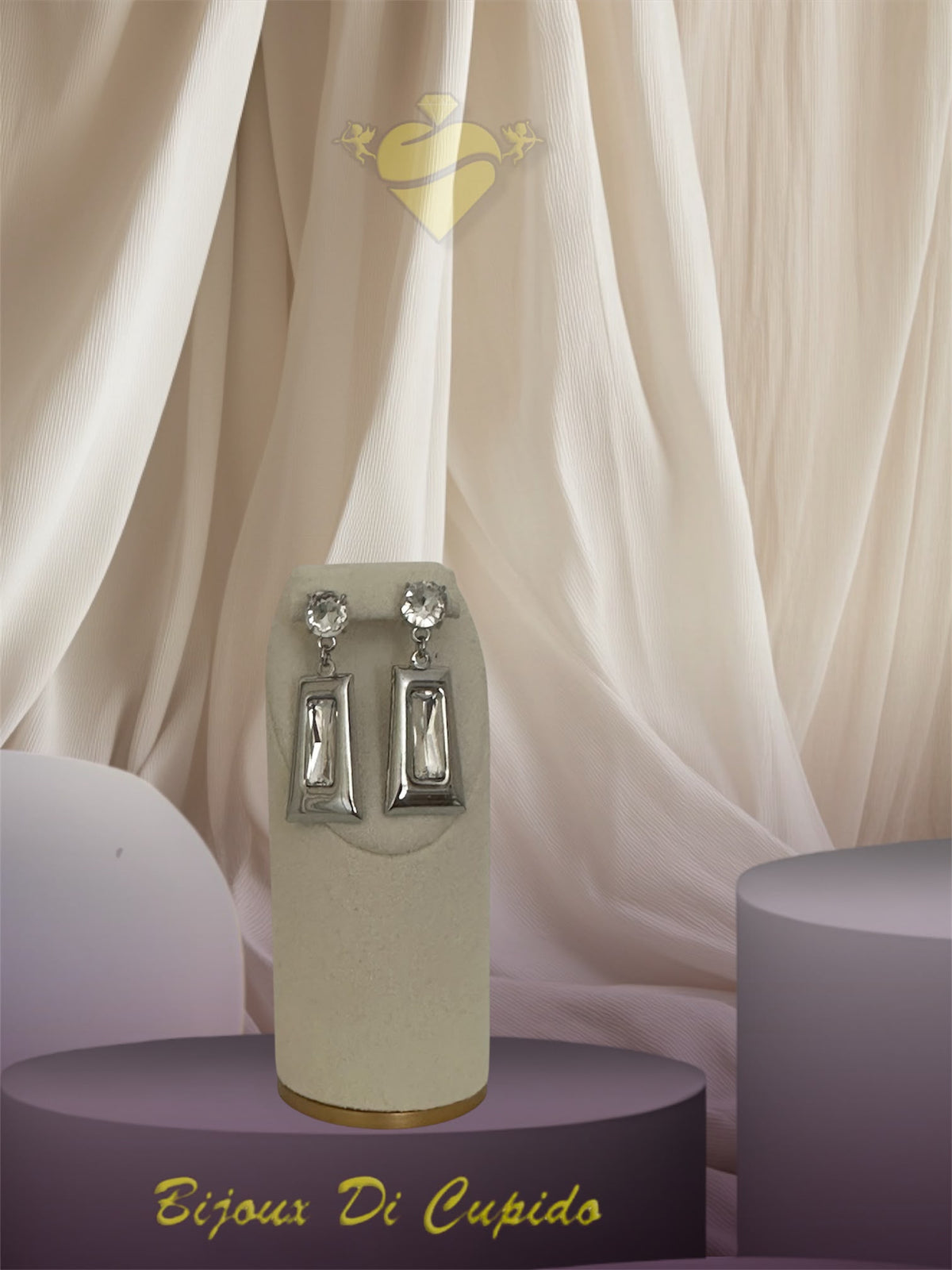 Orecchini Punto Luce Big Baguette Pendente