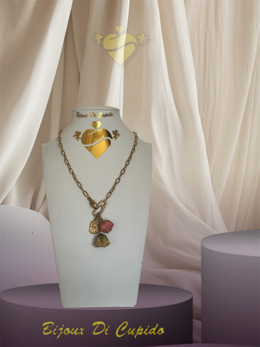 Collana Boccioli Di Rosa